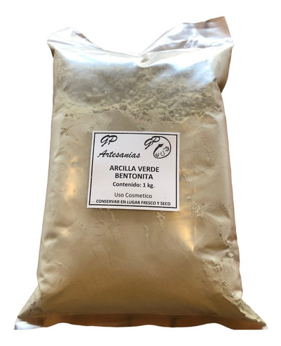 Arcilla Verde Bentonita X1 Kilo Apta Cosmética Y Fundición