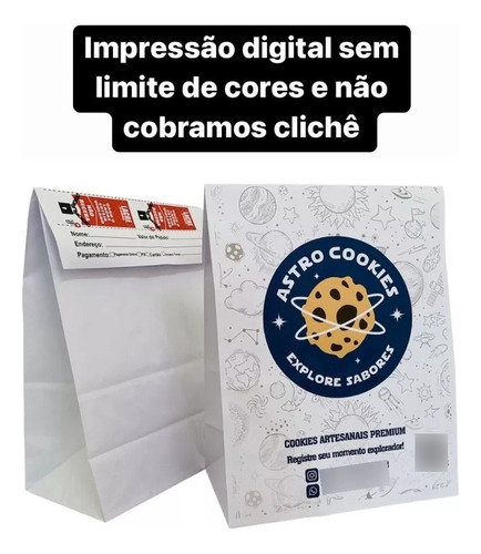 Saco Para Delivery Branco Personalizado Com Seu Logo 1000und