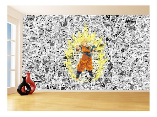 Papel De Parede Dragon Ball Goku Página Manga 3,5m Dbz546