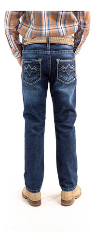 Jean Straight Rígido Azul Índigo/doble Stone Bleach Jkd003
