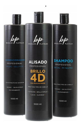 Crema Para Alisado Progresivo Kit Completo Profesional 3 Lts