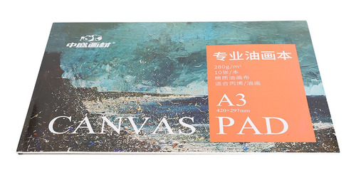 A3 Canvas Pad Pintura A Óleo Livro De Papel Algodão Iniciant