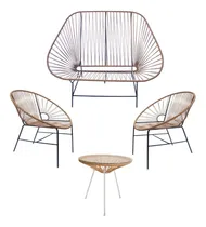 Comprar Sillas Acapulco Capri 2 Sillas+1 Doble+1 Mesa Con Vidrio 