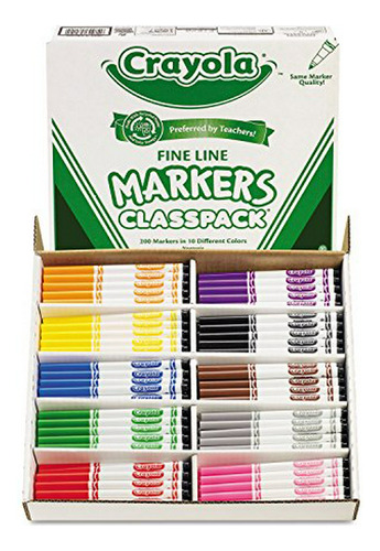 Crayola Lavable Classpack Marcadores, Punta Fina, Diez Color