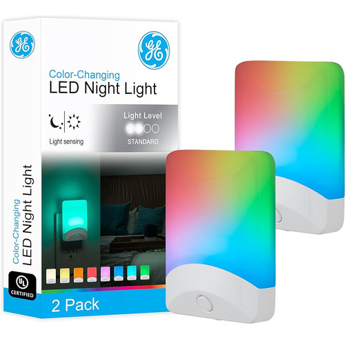 Ge Luz Nocturna Led Que Cambia De Color, Enchufe A La Pared,