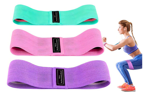 Kit 3 Hip Mini Band Elástico Tecido Agachamento Yoga