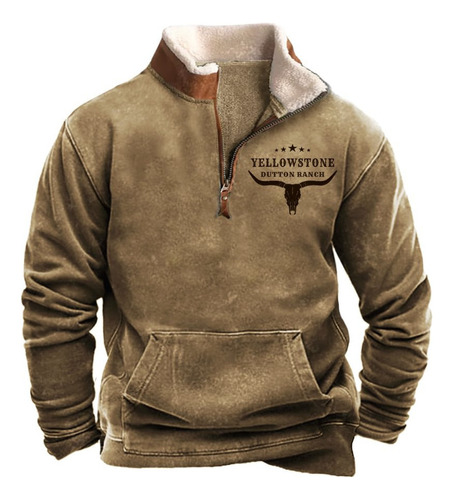 Chaqueta Tejida Con Cuello Medio Alto, Sudadera Western