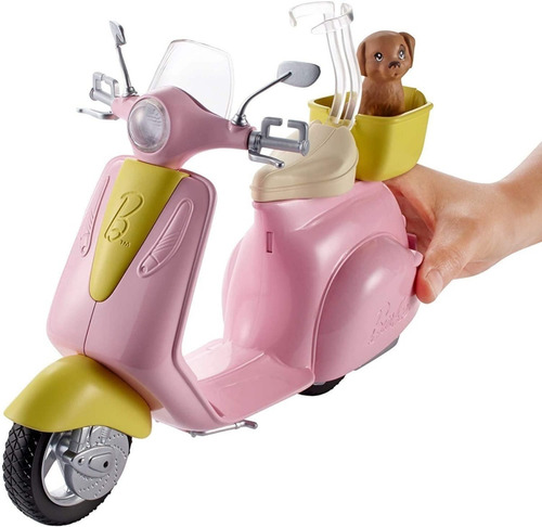 Barbie Motoneta Mattel Scooter Moto Con Perrito