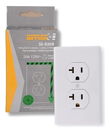 Placa Duplex Tierra Aislada Supplier Blanco 10 Pza Blanco