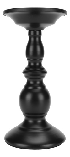 Portavelas Pillar, De Metal Negro, Color Óxido Pulido