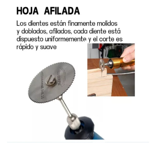 Set 6 En 1 Mandril Sierra Circular Hss Dremel 22-50mm