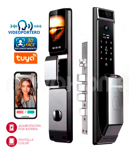 Cerradura Electronica Inteligente Novohome Nh-sl55 Digital Smart Lock Reconomiento Facial 3d Huella Dactilar Tarjeta Aplicacion