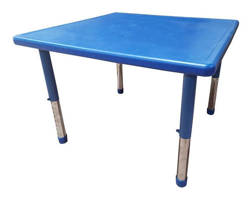 Mesa Infantil Plástico Altura Ajustável 88x88x56cm Azul