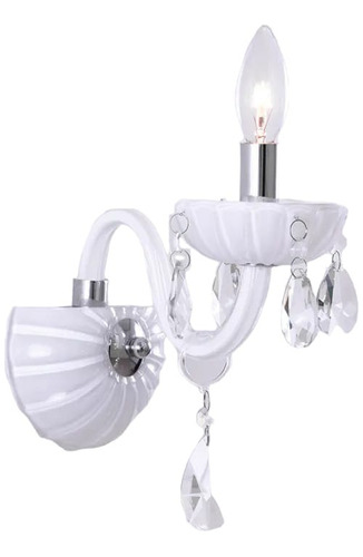 Aplique Lámpara De Pared Candelabro De Cristal E14 Blanca