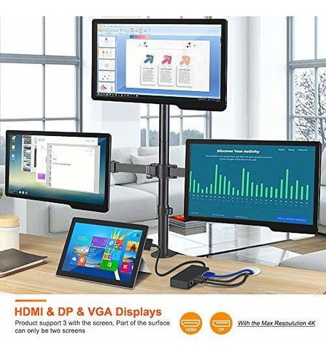 Surface Pro Dock For Surface Pro 4/pro 5/pro 6 Usb Hub Docki