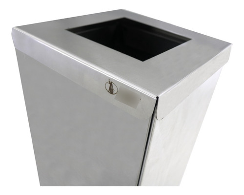 Lixeira Retangular Aço Inox P/ Condomínio 100 Litros Cor Cinza