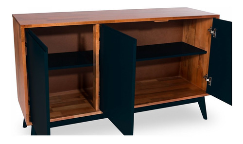 Buffet 3 Portas Safira Imperador Móveis Natural/preto Ja
