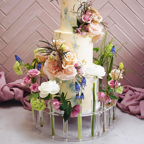 Soporte Acrílico Para Pastel, Soporte Para Flores, Grande