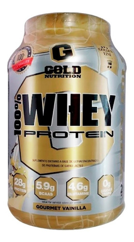 Suplemento en polvo Gold Nutrition  Golden Line 100% Whey Protein proteína sabor vainilla gourmet en pote de 907g