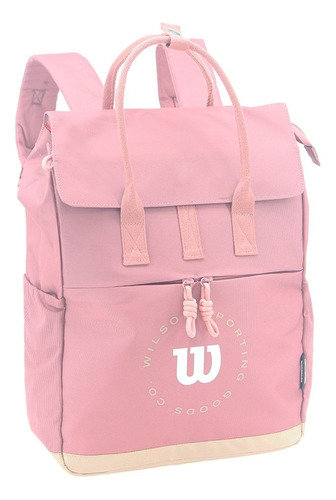 Mochila Wilson Reforzada Porta Notebook Urbana Uso Diario Rosa Liso