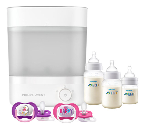 Pack Avent Esterilizador  Mamaderas Y Chupetes Pingui 6-18m