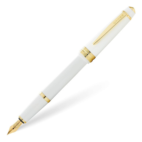 Pluma Estilografica Cross Bailey Resina Blanca Con Dorado