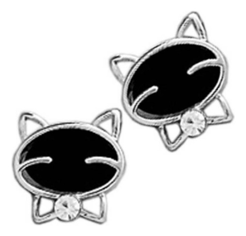 2 Pares De Aretes Para Dama Forma De Gato Negro Moda Vintage