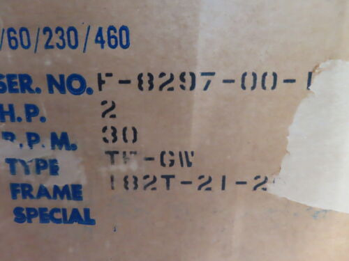 Us Motor F-8297-00 2hp 30rpm 230/460v Type Th-gw 182t-21 Ccm