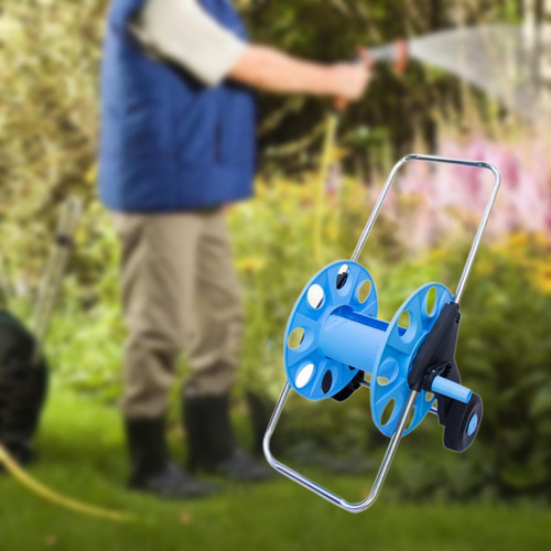 Carrete De Manguera De Agua Industrial, Carrito De Azul