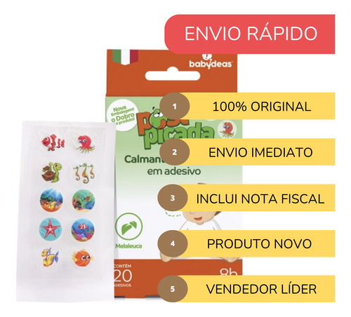 Post Picada Calmante De Picada Em Adesivo Com 20 Unidades