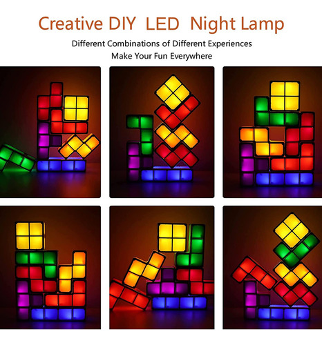 Luz Nocturna Para Niños Lámpara Led Apilable De 7 Colores Co