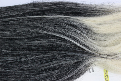 Cabelo Box Braid Desfiado Jumbo Para Trança 200gr Leve Cor Preto Com Loiro Claro