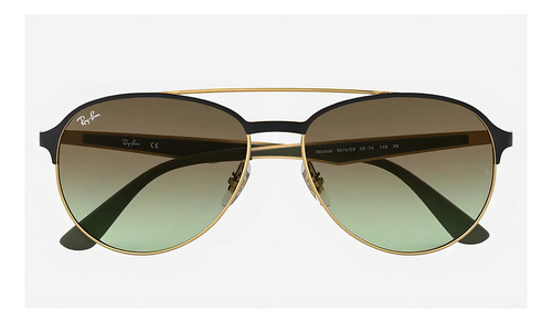 Anteojos de sol Ray-Ban RB3606 talle Extra large armazón polished black y lente brown