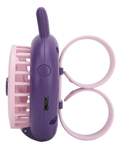 Ventilador De Reloj Recargable Por Usb, Color Morado, 3 Velo