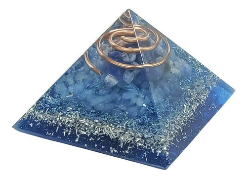 Orgonite Pirâmide 4cm Tranquilidade - Sodalita Quartzo Azul