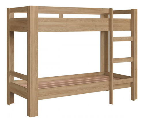Beliche Infantil com Grade de Proteção e Escada Slim Aveiro Oak Marrom BI020AVAV - Completa Móveis