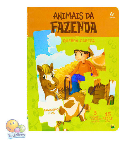 Livro Infantil Quebra Cabeça Lindos Animais Da Fazenda | Todolivro