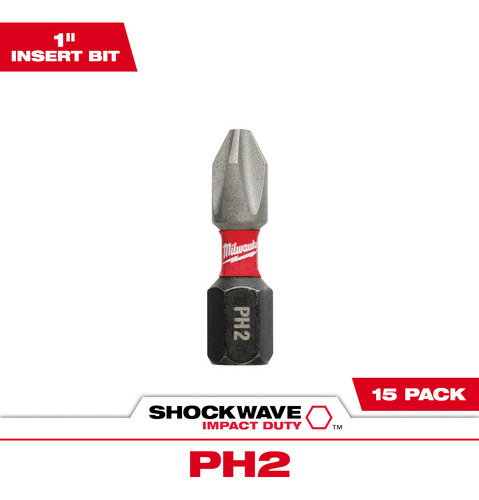 Puntas Shockwave Ph2 X 1 Pqt De 15 Piezas Milwaukee 48325003
