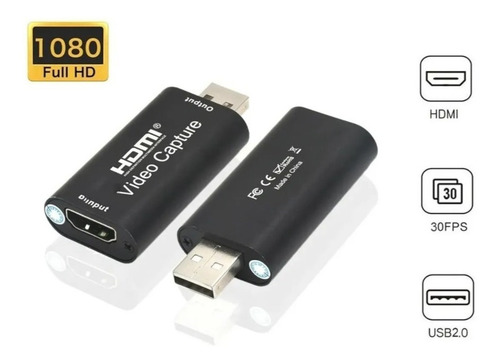 Placa Captura Mini 4k 1080p Hdmi Para Usb 2.0 Vídeo Live
