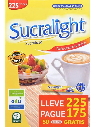 Sucralight® Endulzante En Polvo X 225 Sticks | Cero Calorías