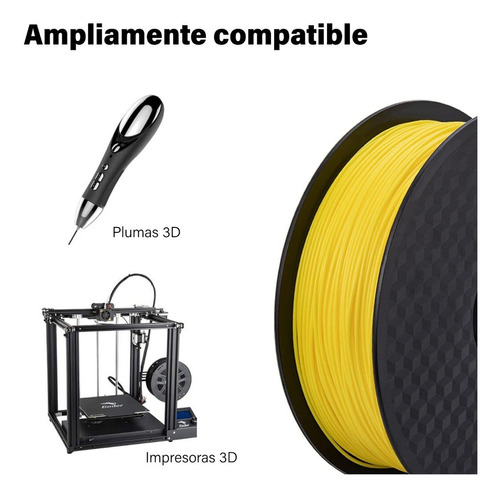 Filamento 3d Pla Precision 1.75mm Impresion Alta Calidad 1kg Color Amarillo