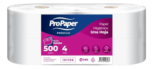 Papel Higienico 4x500 Propaper H/s Para Dispensador 