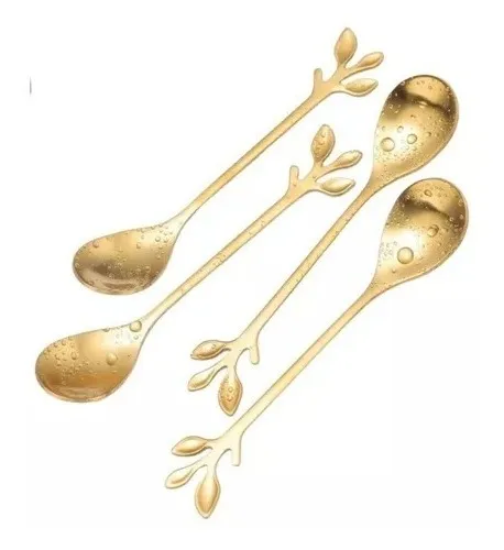 comprar Set X 6 Cucharitas Café Postre Diseño Flor Mango 12 Cm Largo