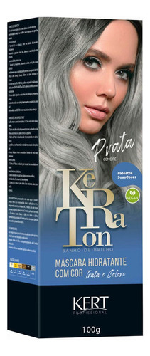 Kit Tinte Kert Cosméticos  Keraton Baño de brillo Máscara hidratante com cor tom prata para cabelo