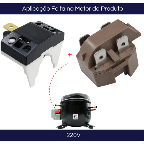Rele Ptc E Protetor Térmico Motor Geladeira E Freezer 220v