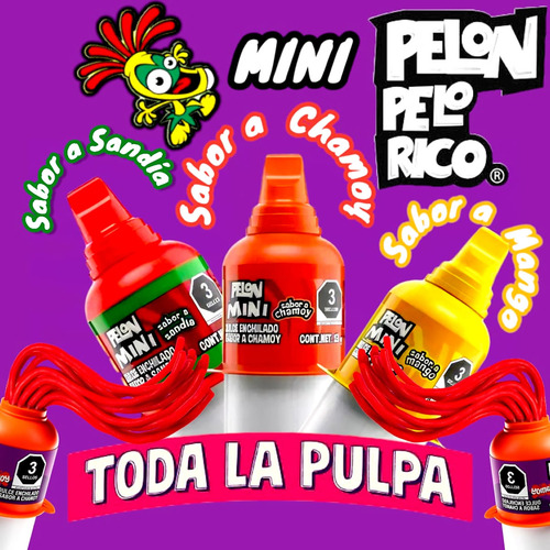 Pelon Pelo Rico Mini Mix Sandia Mango Champy 18pz De 13gr