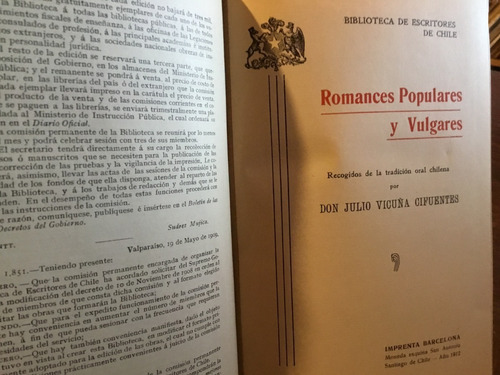 Romances Populares Vulgares Tradición Oral Julio Vicuña 1912