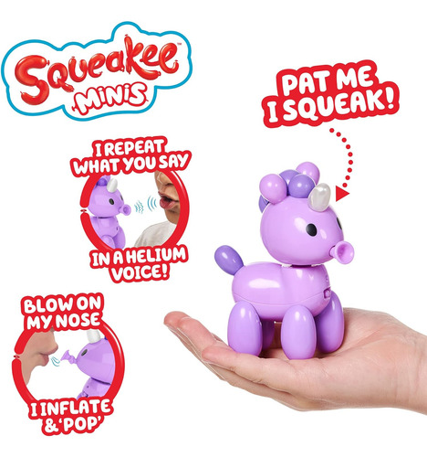 Squeakee Minis Sugapops The Unicorn | Interactive Toy Pet Wi
