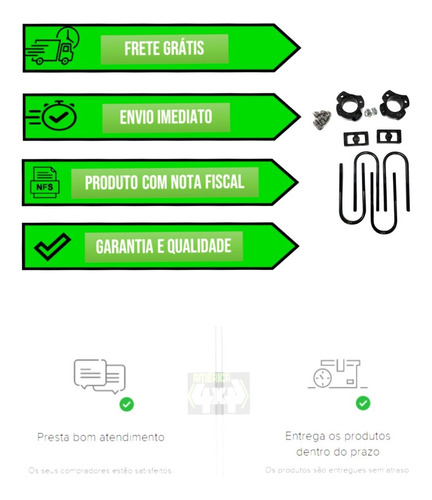 Kit Lift De Suspensão 1,5 Polegada Ranger 2013 A 2022
