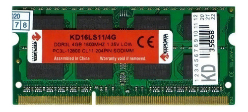 Memória Notebook Keepdata 4gb Ddr3l 1600mhz Kd16ls11/4g